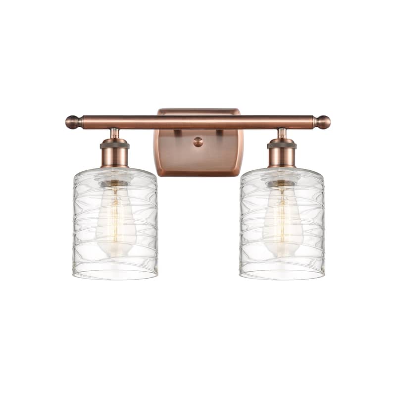 Innovations Lighting Ballston Cobbleskill 2 Light 16" Bath Vanity Light - Antique Copper