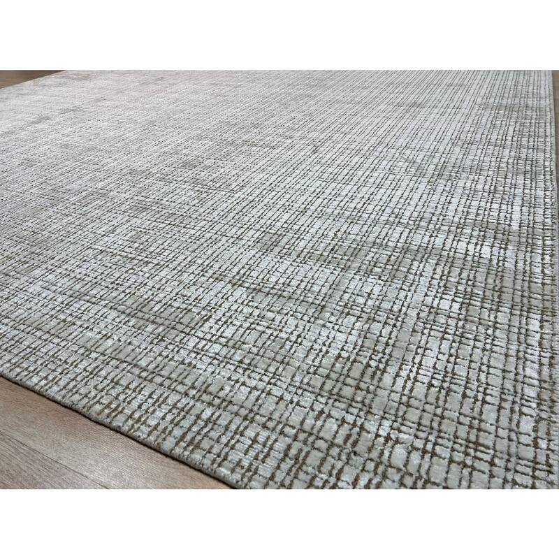 Hand-Knotted Wool Premium Gray Rug, 9' x 12', Gray Area Rug, Elegant Handcrafted Area Rug for All Home Spaces - L