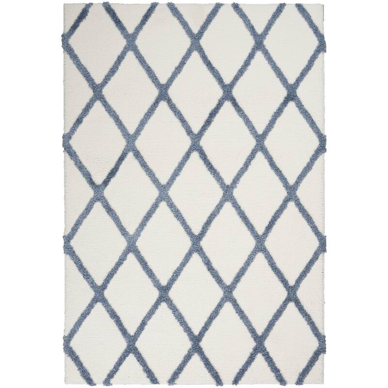 Nourison Feather Soft Contemporary Shag Diamond Area Rug