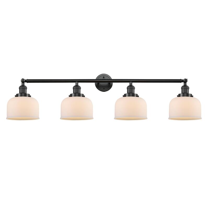 Innovations Lighting Large Bell 4 Light 45" Wide Bathroom Vanity Light - Oil Rubbed Bronze / Matte White