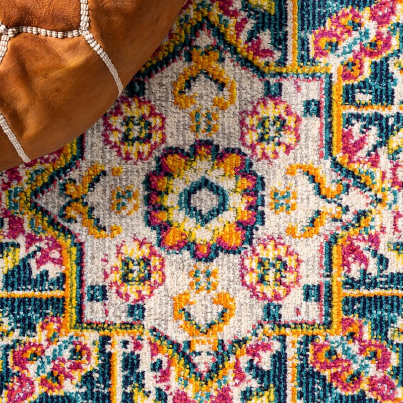 JONATHAN Y Audrey Geometric Medallion Area Rug