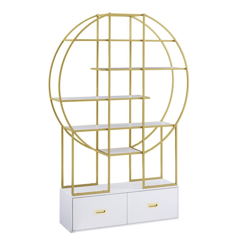 70.8 Inch Round Office Bookcase Bookshelf