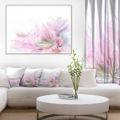 Designart - Lovely Pink Flowers - Floral Contemporary Canvas Art Print