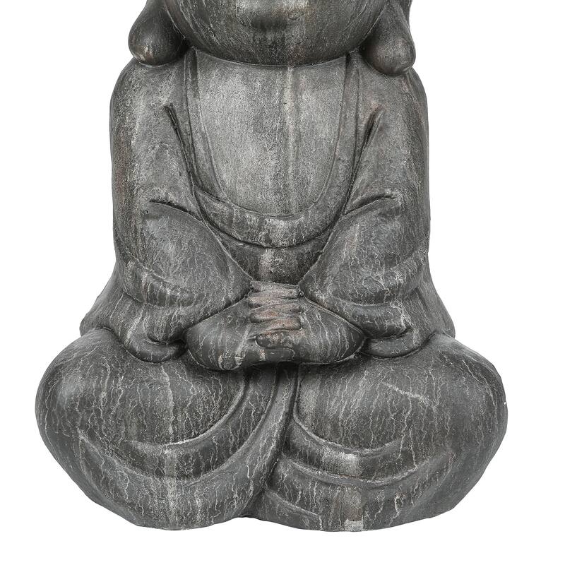 Meditating Buddha Monk Garden Statue