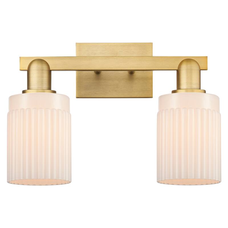 Innovations Lighting Endless Possibilities Arcadia - Hadley - 2 Light 16" Bath Vanity Light - Brushed Brass/Matte White