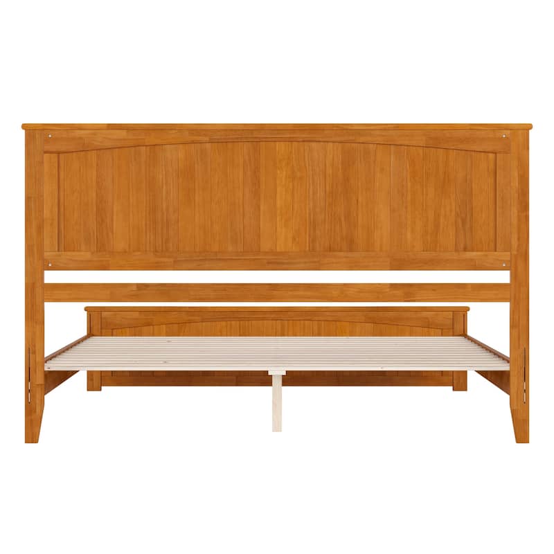 Naples Solid Wood Low Profile Platform Bed with Matching Footboard