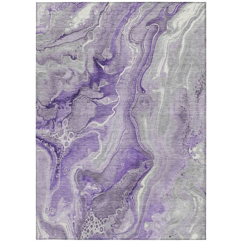 HomeRoots Abstract Modern Rectangle Outdoor Rug