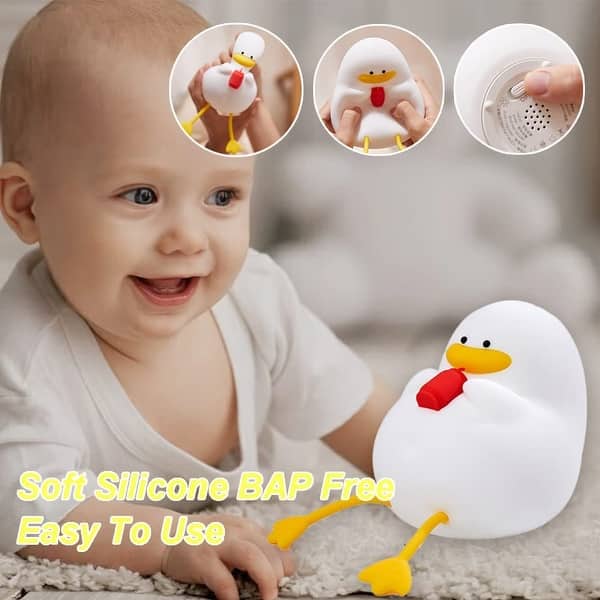 Night Light for Kids LED Cute Duck Lamp with Color Changing Timing