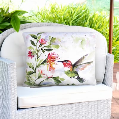 Magnolia Casual Outdoor Pillow Hummer w/Hanging Plant 2 19x24