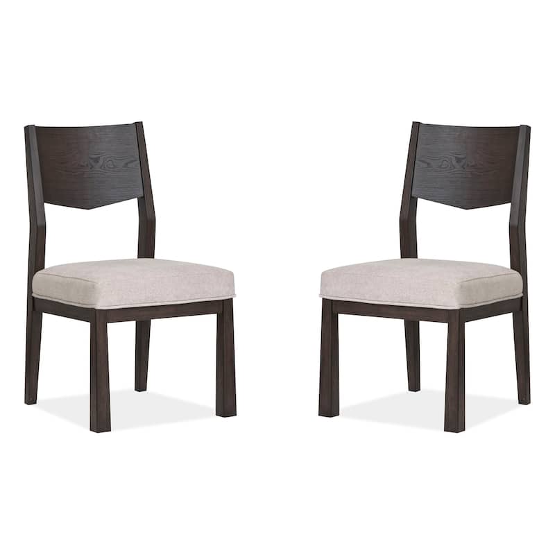 Magnussen Home Tauren Coffee Bean Upholstered Side Chair Two Pack - 20''W x 21''D x 36''H - 20''W x 21''D x 36''H - Set of 2 - Coffee Bean - Dining Height