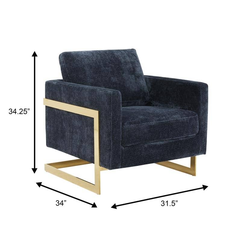 Lincoln Sofa Upholstered Boucle Accent Single Seater Arm Chair with Gold Stainless Steel Frame for Bedroom Living Room