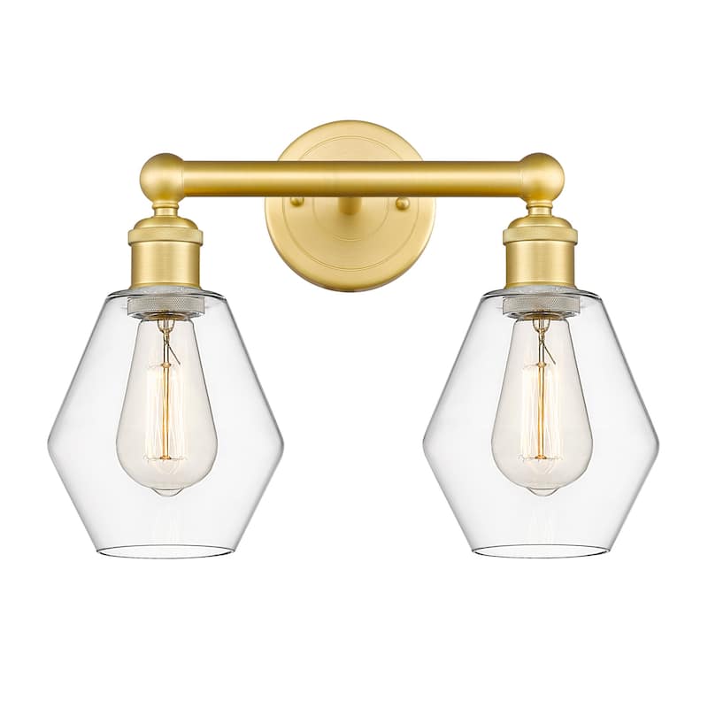 Innovations Lighting 616-2W-12-15 Cindyrella Vanity Cindyrella 2 Light - Satin Gold / Clear
