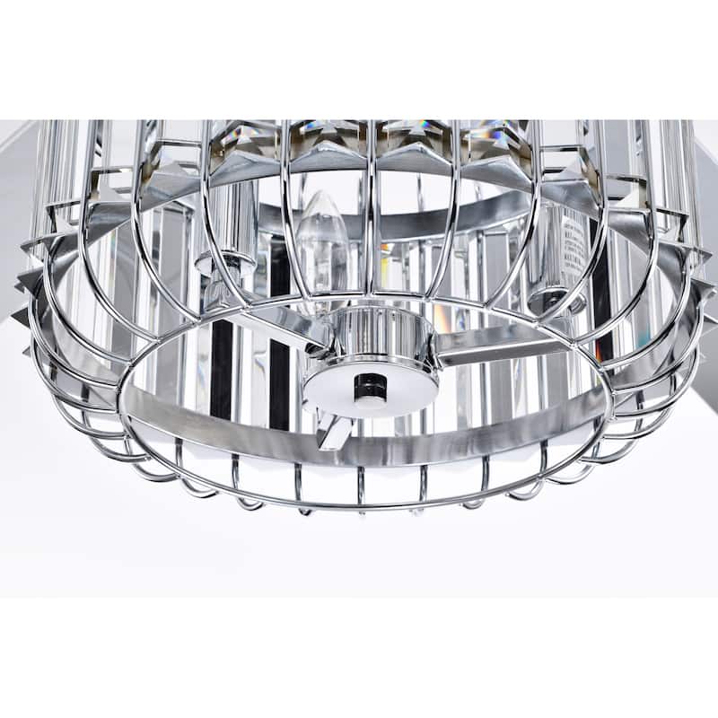 Ailen 52 Inch Chrome Finish Crystal Ceiling Fan with Remote - N/A