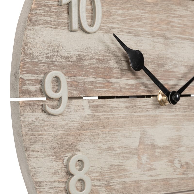 La Crosse Clock 404-3430W 12-in. Sunwashed Rustic Wood Quartz Clock