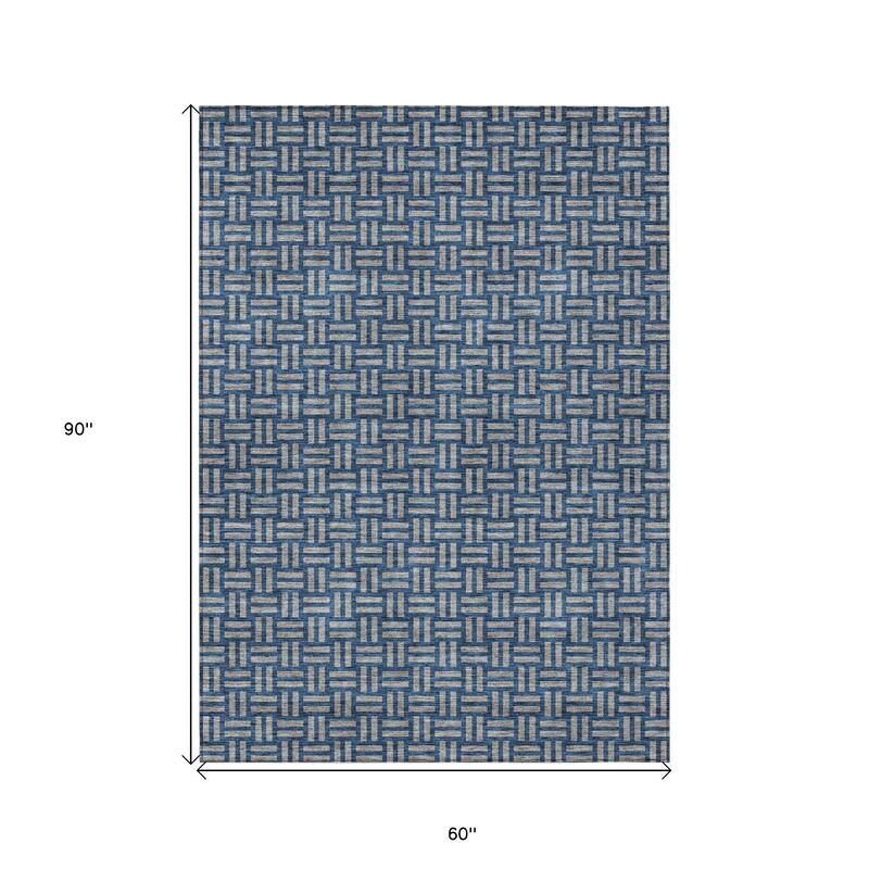 HomeRoots Geometric Transitional Rectangle Outdoor Rug
