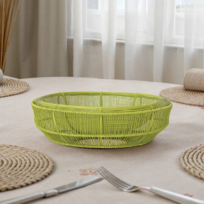 Metal Wire Double-Wall Bowl - 13.0"L x 11.0"W x 4.0"H
