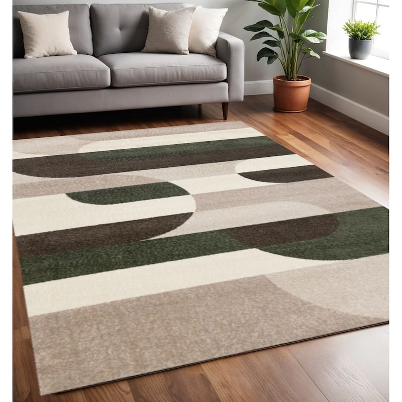 HomeRoots Geometric Modern Rectangle Area Rug - 5' X 8' - 5' X 8'