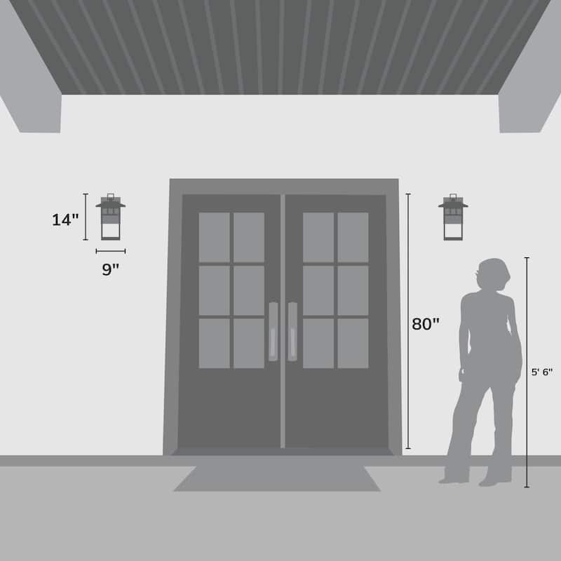 Hunter Yancy House Outdoor Wall Light - Front Porch, Patio, Garage - Mission, Transitional - Resists Corrosion!