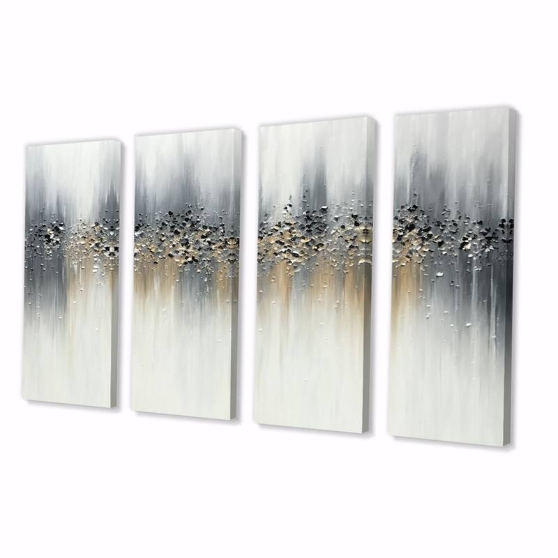 Designart " Gentle Gray Serenity" Abstract Multipanel Canvas Art Print set