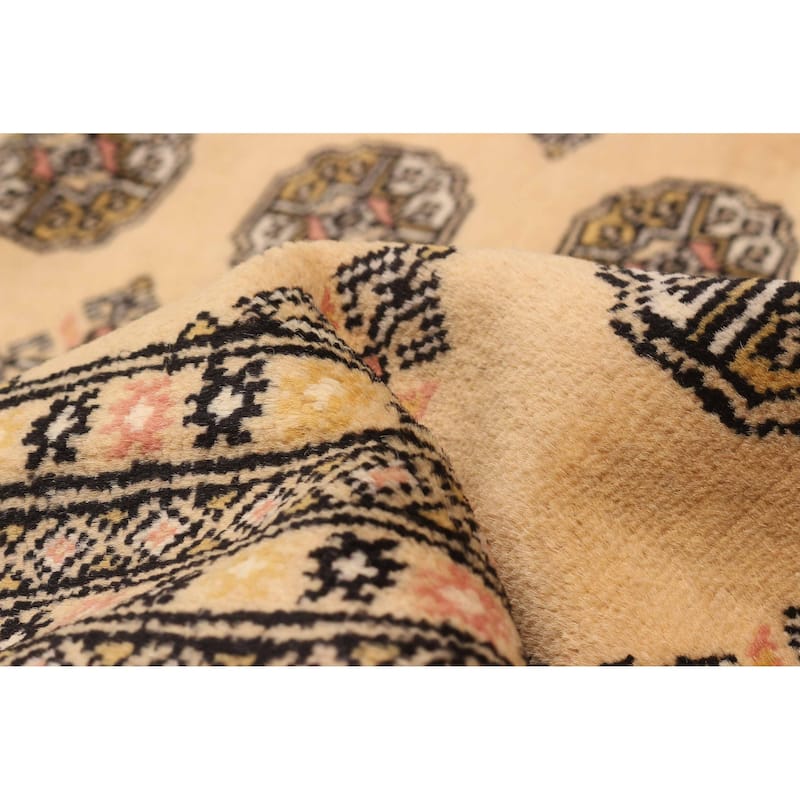 ECARPETGALLERY Hand-knotted Finest Peshawar Bokhara Ivory Wool Rug - 9'0 x 12'1