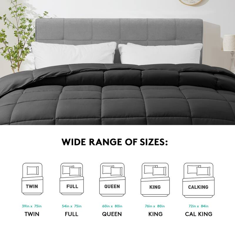 All Season Soft Comforter/Duvet Insert, Quilted and Peach-skin Processes, Machine Washable
