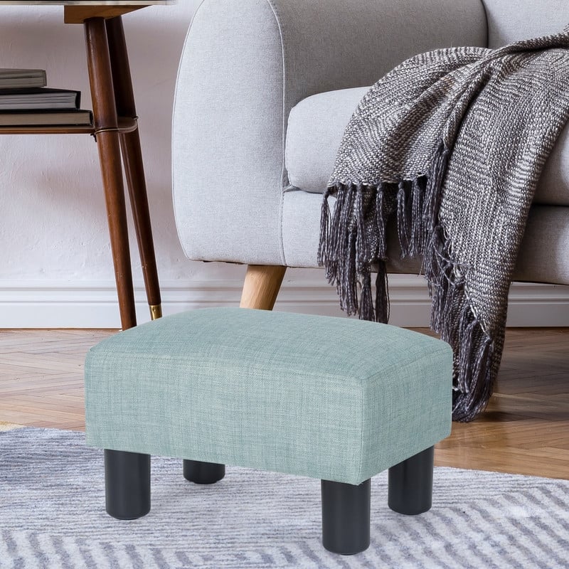 Adeco Small Rectangular Ottoman Footrest Stool Chair
