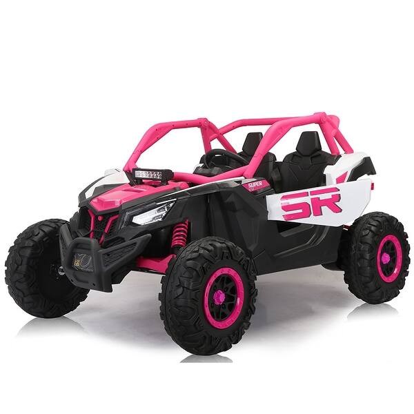 slide 2 of 18, 24V Kids Electric Ride-On Car with 200W Motors, Four-Wheel Shock Absorbers, USB, Bluetooth Music, and Remote Control Pink