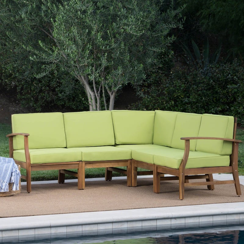 Perla Outdoor 5-piece Chat Set by Christopher Knight Home - Green