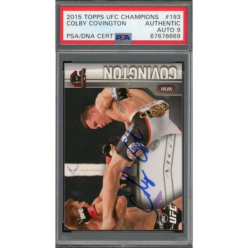 Colby Covington 2015 Topps UFC Champions Signed Rookie Card #193 Auto PSA 9 - 8'6" x 11'6"