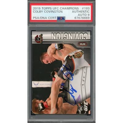 Colby Covington 2015 Topps UFC Champions Signed Rookie Card #193 Auto PSA 9 - 8'6" x 11'6"