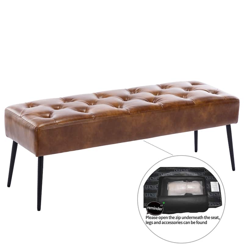 Modern 44" Length Button Tufted Bench