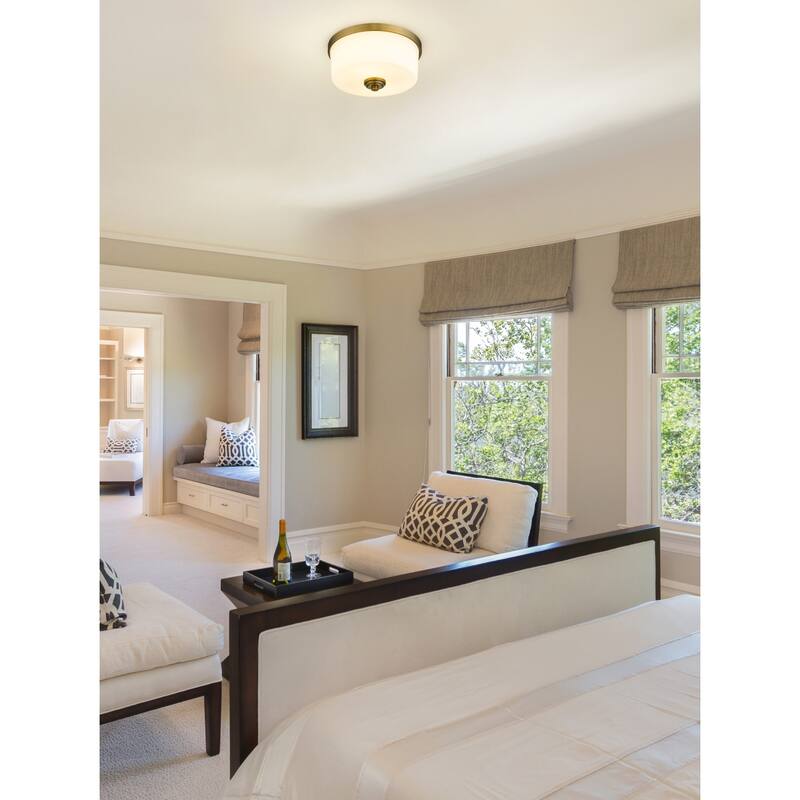 Bellevue Paula 2 Light 12" Wide Flush Mount Drum Ceiling Fixture