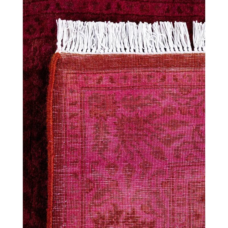 Overdyed, One-of-a-Kind Hand-Knotted Area Rug - Pink - 2' 7" x 20' 2"