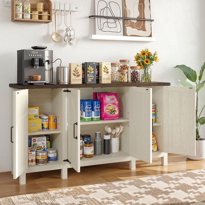 Moasis 59" Farmhouse Sideboard Buffet Cabinet Coffee Bar Cabinet with Large Storage