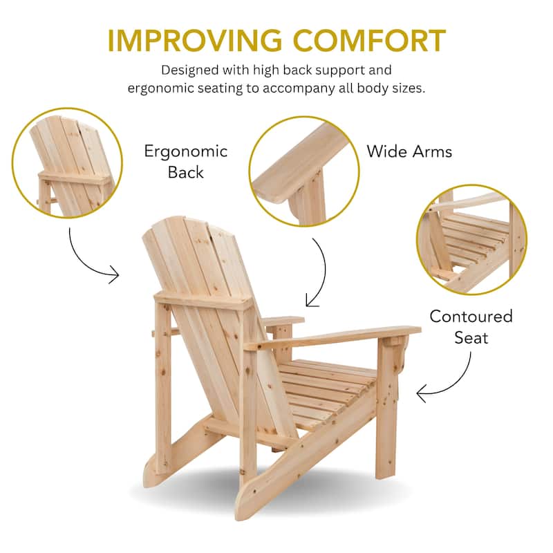 Laguna Outdoor Weather Resistant Wood Patio Adirondack Wood Chair