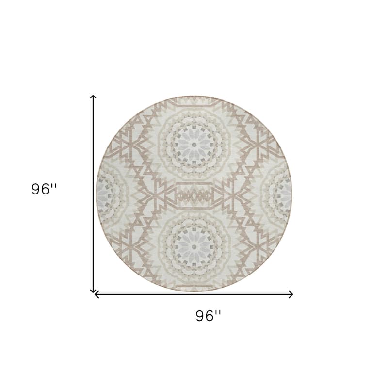 HomeRoots Floral Medallion Transitional Rectangle Outdoor Rug
