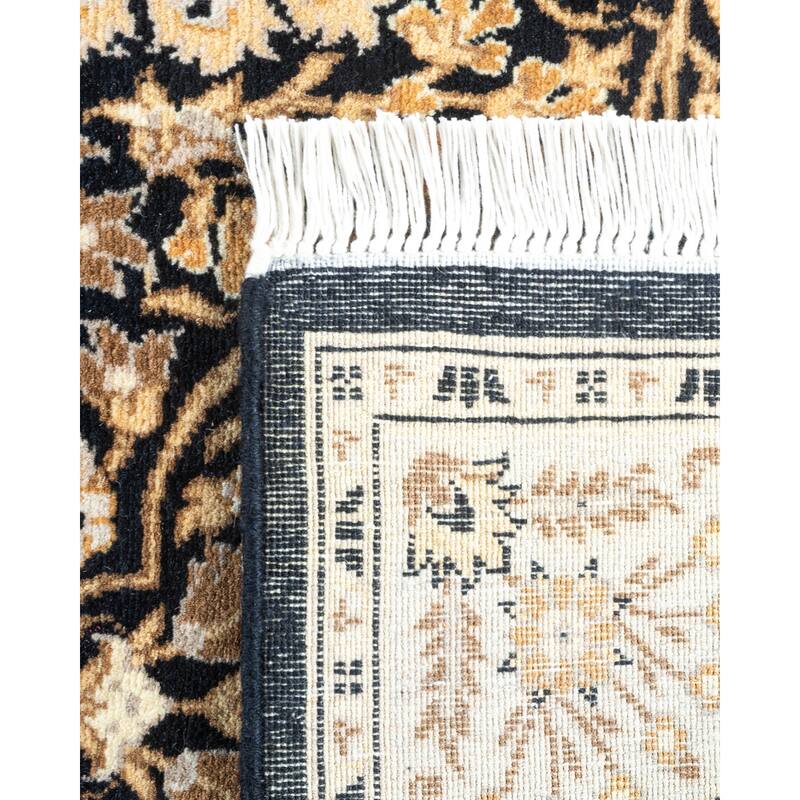 Overton Handknotted Wool Traditional Oriental Black Runner