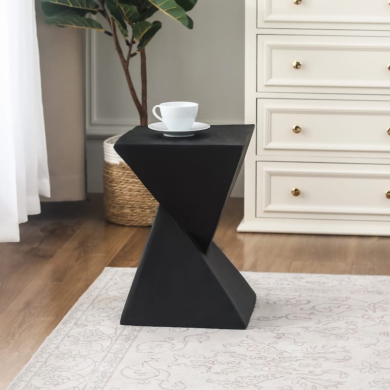 Adeco Outdoor Indoor Concrete Side Table Modern Accent End Table