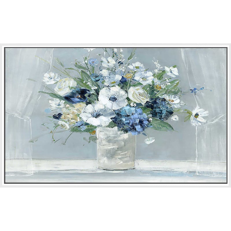 "Be Happy Blue" Print on Floating Canvas
