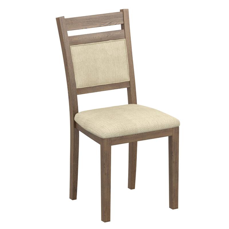 Modern Solid Wood & Fabric Dining Chair, Set of 2 - Walnut