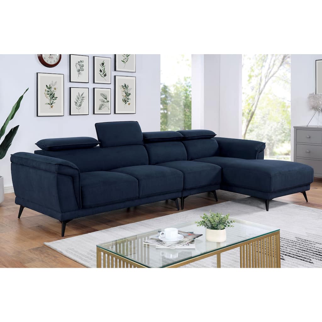 Francisse Contemporary Fabric Padded Sectional with Armless Chair by Furniture of America