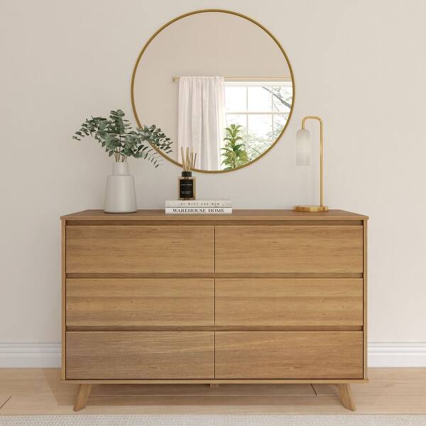 Plank and Beam Scandinavian 6-Drawer Dresser