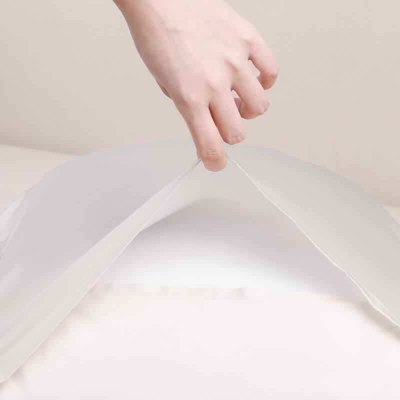 Set of 2 Pillow Cases, Soft Cooling Pillow Covers w Envelope Closure - Beige