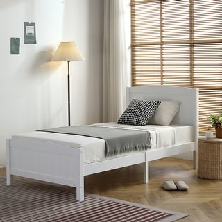 White Twin Pine Single-Layer Core Vertical Stripe Full-Board Curved Bed Head