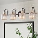 preview thumbnail 2 of 14, Luxury Crystal 3/4 Lights Bathroom Vanity Lights Rose Gold/ Wall Sconce Lighting 4 lights