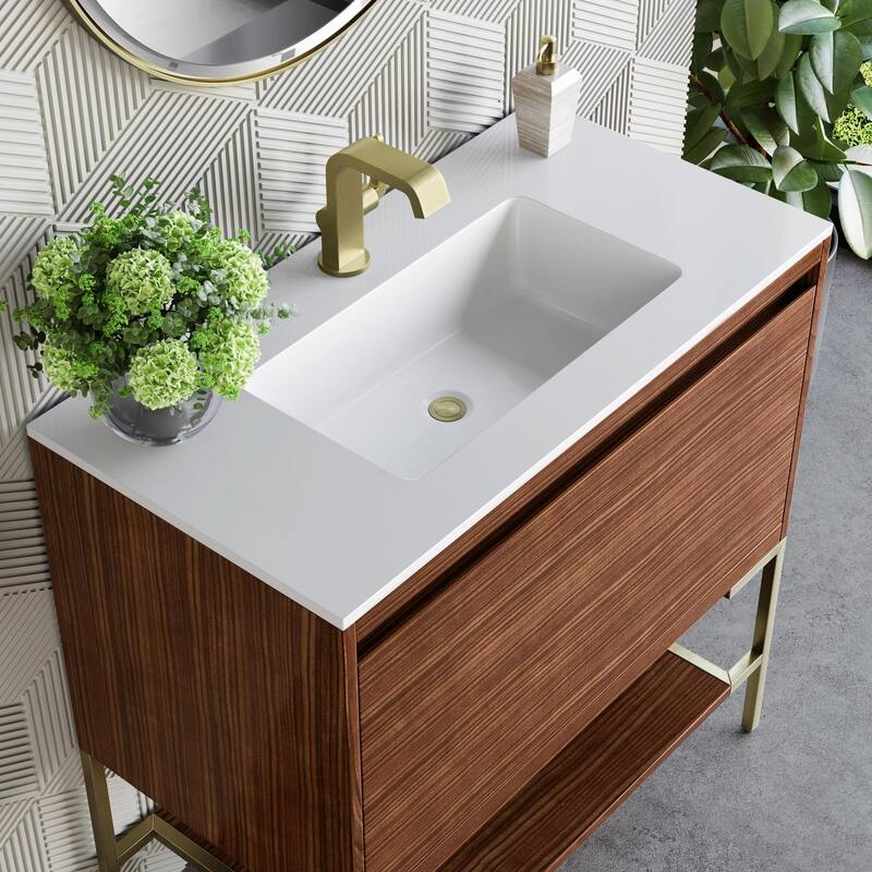 James Martin Vanities 805-V35.4-CB-GW Mantova 36" Single Basin Poplar