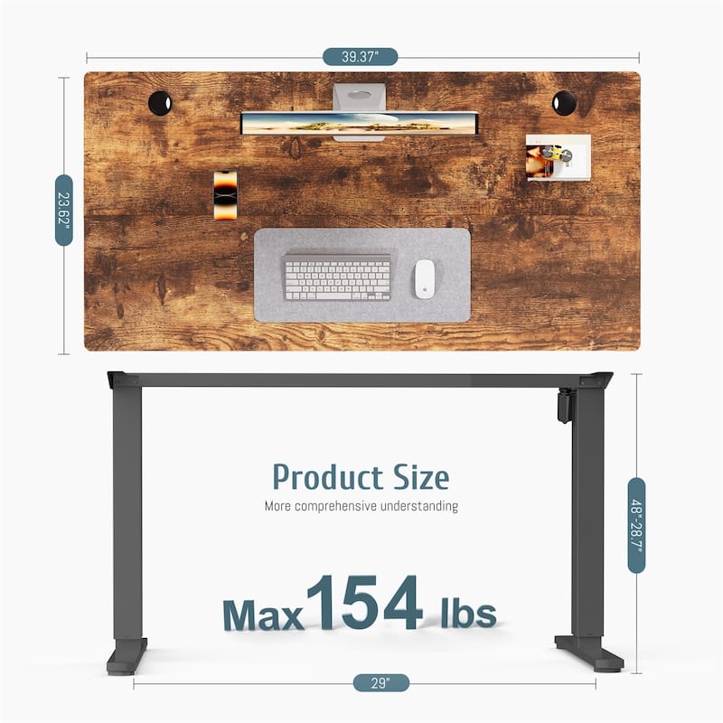 Standing Desk Adjustable Height, Electric Sit Stand up Desk for Home Office, Modern Rising Work Table for Computer,Workstation