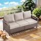 Option Brwon Wicker Beige Cushion