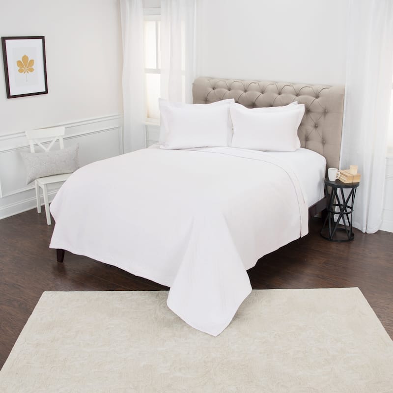 Arwen Textured Diamond Cotton Sham in White