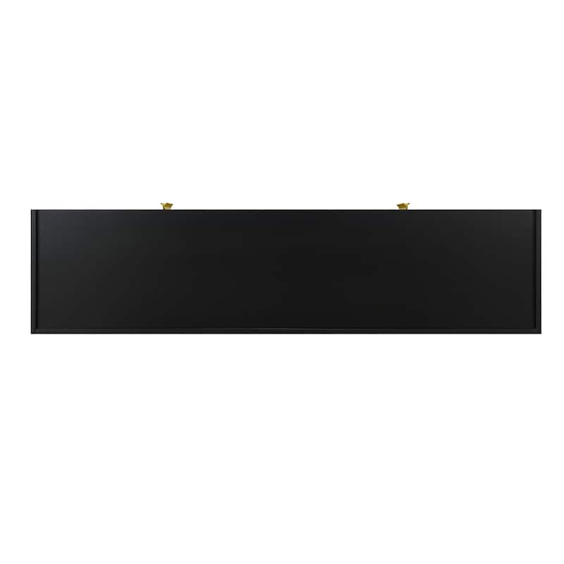 4-Door Wooden Storage Sideboard with Adjustable Shelves for Living Room, Hallway, Entryway - MDF and Solid Wood Construction